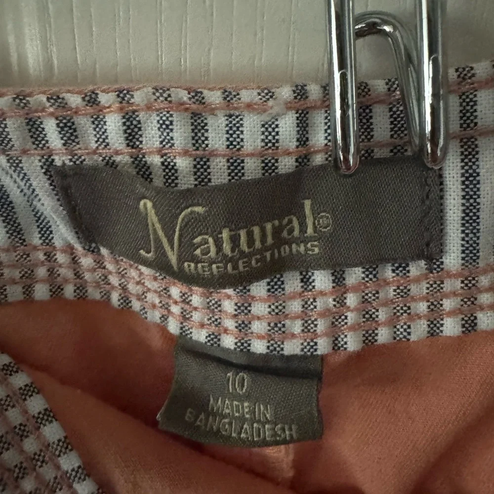Natural Reflections Coral Cotton-Blend Bermuda Shorts